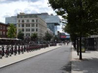 A photo from a recently completed BBS project, titled 'Granite & Yorkstone for London's Cycle Superhighway'