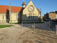 A photo from a recently completed BBS project, titled 'Public Realm Project in Hartlepool Breathes New Life into Historic Street Network'
