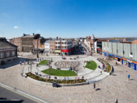 A photo from a recently completed BBS project, titled 'BBS Natural Stone for Town Centre Regeneration,  Stockton-On-Tees, County Durham'