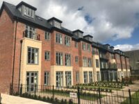 A photo from a recently completed BBS project, titled 'Fellstone Buff Ashlar Walling & Masonry for Newcastle Care Home'