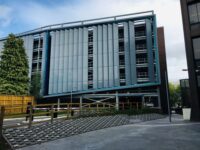 A photo from a recently completed BBS project, titled 'Red and Black Granite for Brand New Car Park, Coventry'