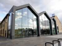 A photo from a recently completed BBS project, titled 'BBS Provides External Landscaping Solution for Johnstone Town Hall, Renfrewshire'