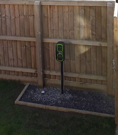 A photo of our EV charger installation at the customer's premises
