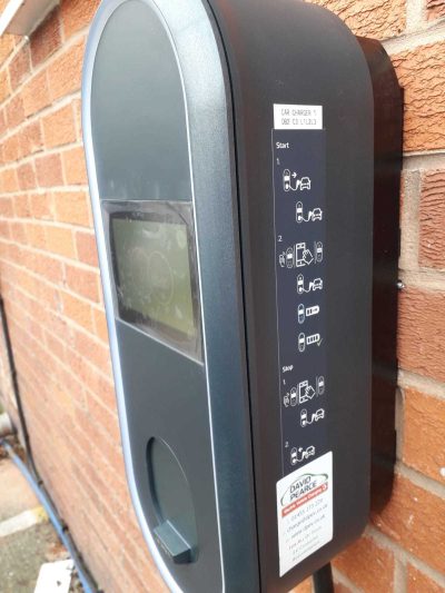 A photo of our EV charger installation at the customer's premises