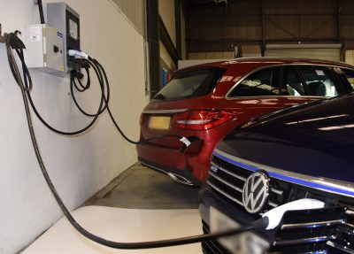 A photo of our EV charger installation at the customer's premises