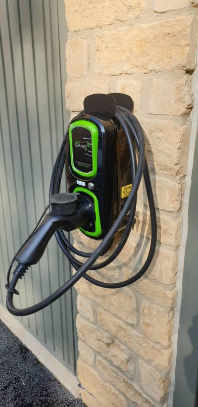 A photo of our EV charger installation at the customer's premises
