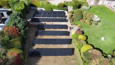 A photo of a recent solar panel installation