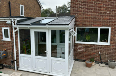 New Lean-to Warm Roof With SkyVista Glazed Rooflight for House in Syston