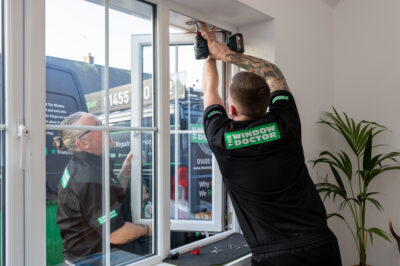 A photo of a Window Doctor window repair in progress